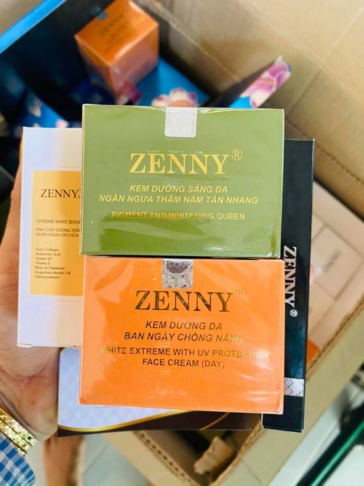 Combo kem dưỡng trắng da ngày và đêm Zenny (15g x 2 hộp) - Tặng 1 serum và 1 son Zenny