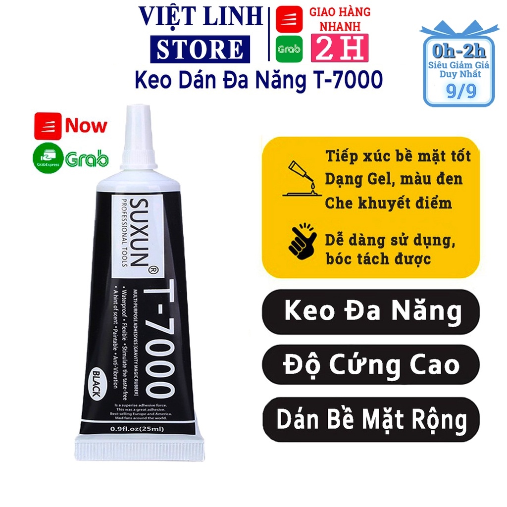 Keo dán đa năng T7000 dán viền màn hình dán lưng điện thoại linh kiện các loại đồ thủ công keo màu đen