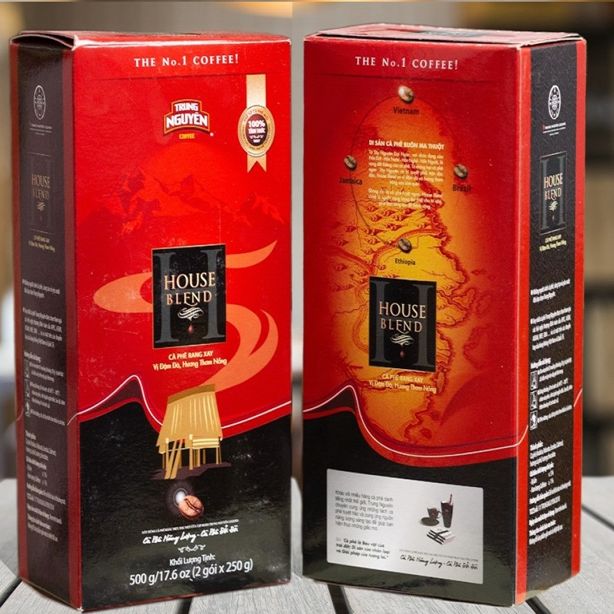 ( Free Ship MAX ) Cà Phê Rang Xay Pha Phin House Blend Trung Nguyên - Loại Hộp 500gr