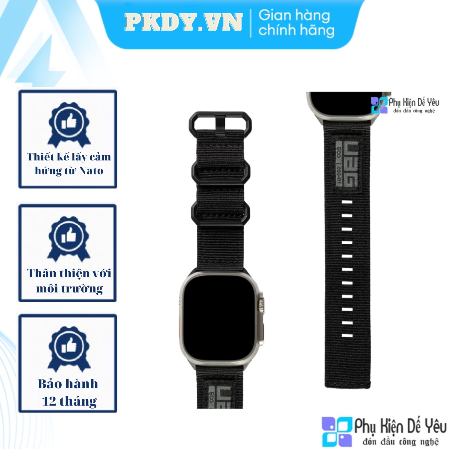 Dây uag nato eco watch strap cho apple watch 45/44/42mm