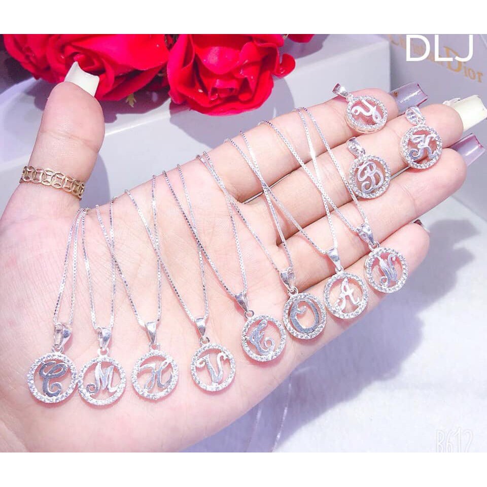 Dây chuyền mặt chữ cái cách điệu xinh xắn ( Đủ mặt chữ) chất liệu bạc chuẩn sáng đẹp , Trang sức bạc QMJ cam kết chất lượng, bảo hành trọn đời sản phẩm