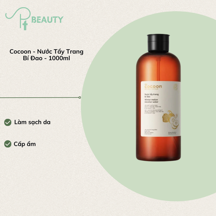 Nước Tẩy Trang Bí Đao Cocoon Pumpkin Cleansing Solution Dành Cho Da Dầu Da Hỗn Hợp Da Mụn Chai Lớn 1000ml