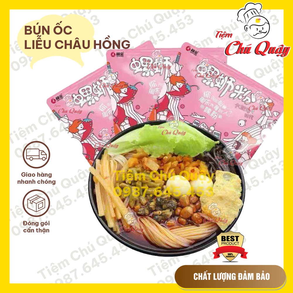 [HCM]BÚN ỐC LIỄU CHÂU - Gói hồng  [Tiệm Chú Quậy]
