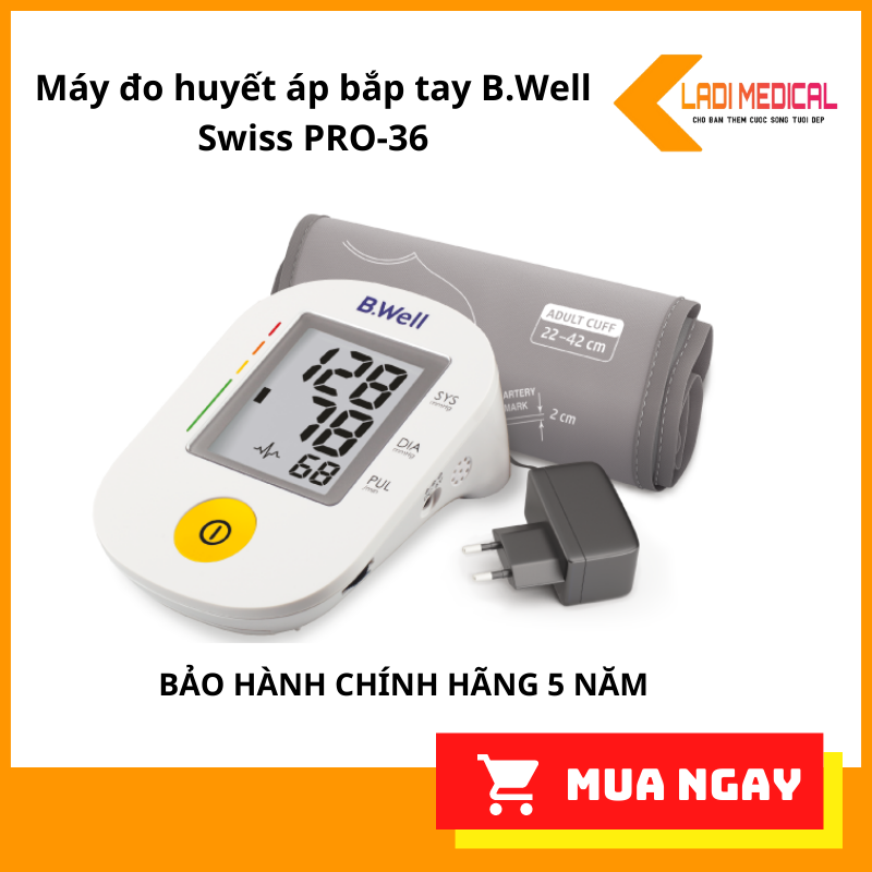 QUÀ TẶNG+VOUCHER Máy đo huyết áp bắp tay B.Well Swiss PRO-36 - Chính hãng