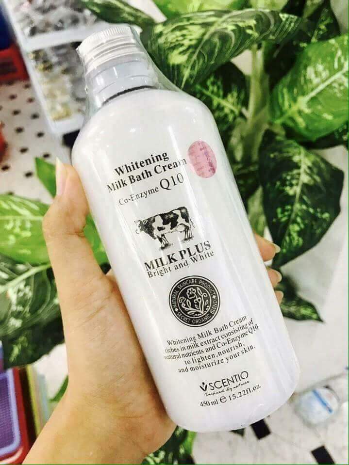 sữa tắm bò milk plus Q10 450ml - dưỡng ẩm trắng da thái lan
