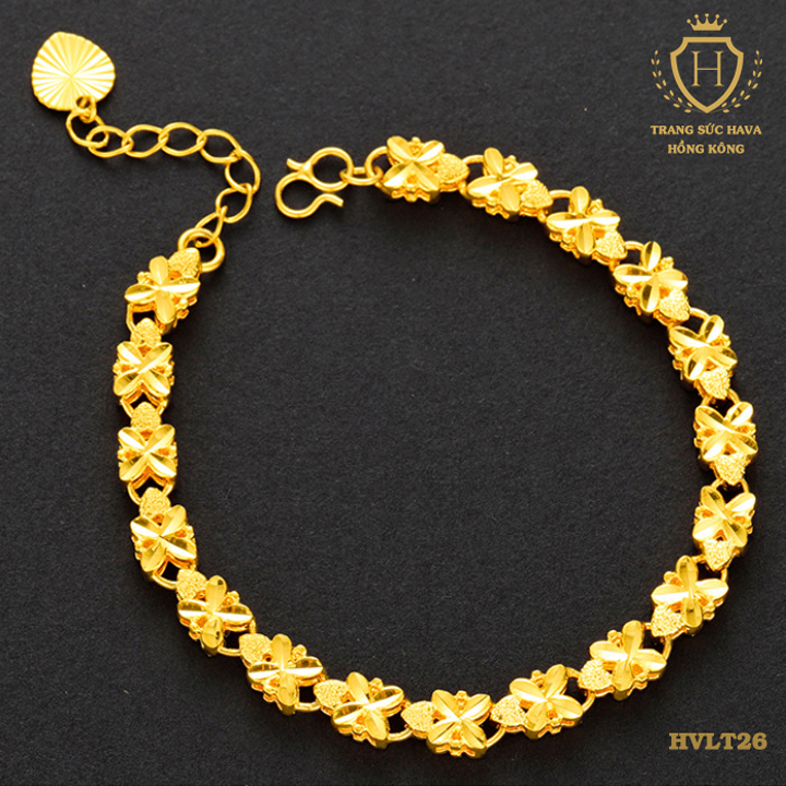 Lắc Tay, Vòng Tay Nữ Hoa Mai, Titan Xi Mạ Vàng Non 24k - Trang Sức Hava Hong Kong