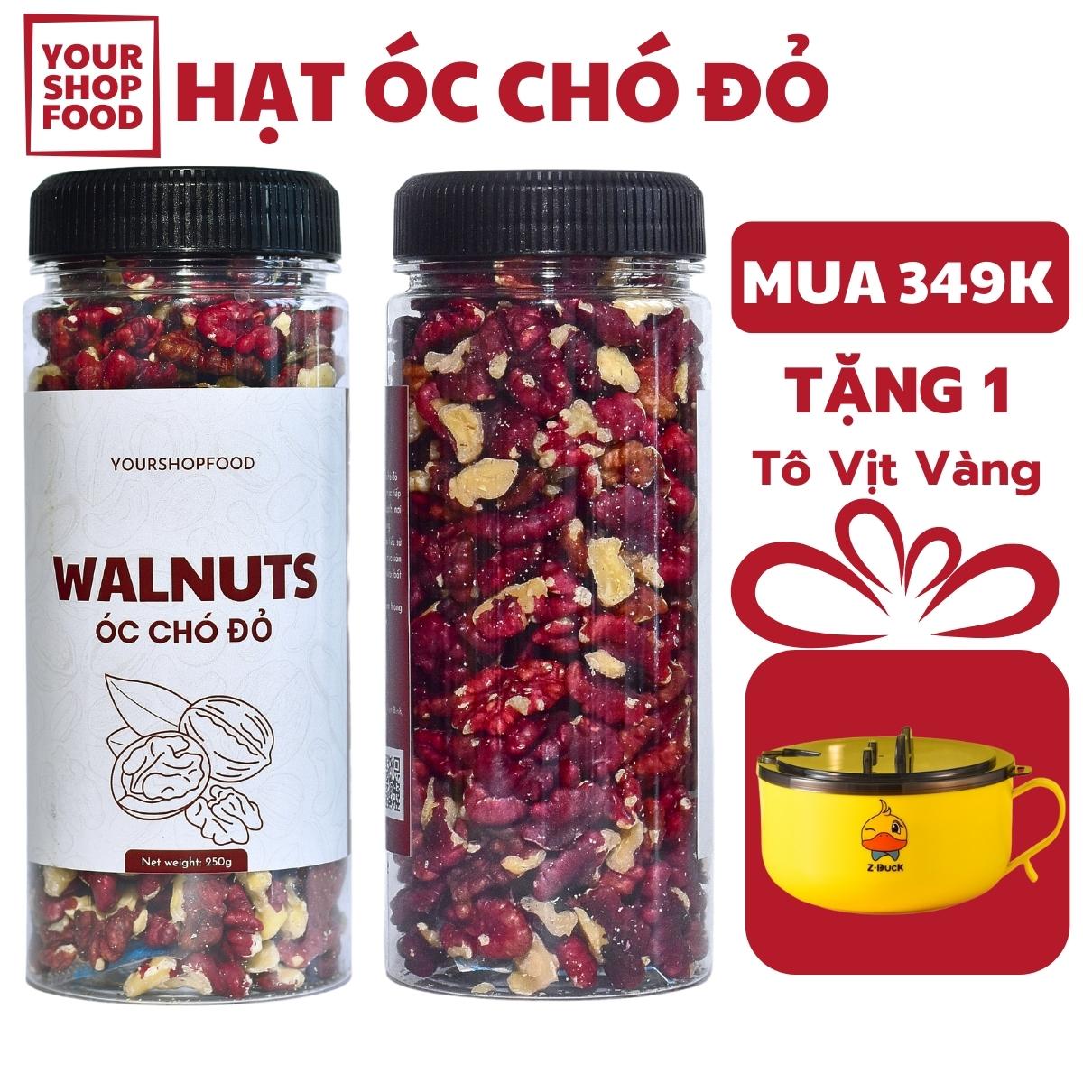 Hạt óc chó đỏ tách vỏ YourshopFood - Các loại hạt ốc chó cho bà bầu, quả óc chó cho bé ăn dặm- Red Walnut - Hạt Dinh Dưỡng