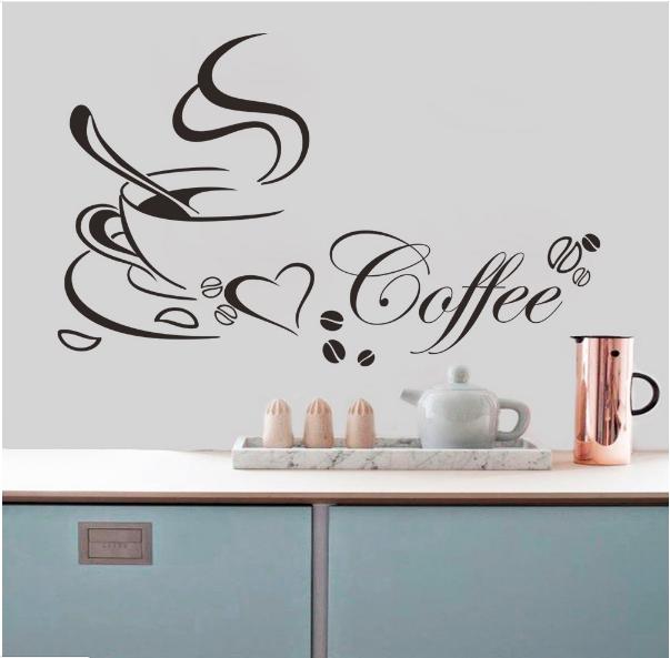 Decal dán tường cốc cà phê - 1 cốc - zy8347-36