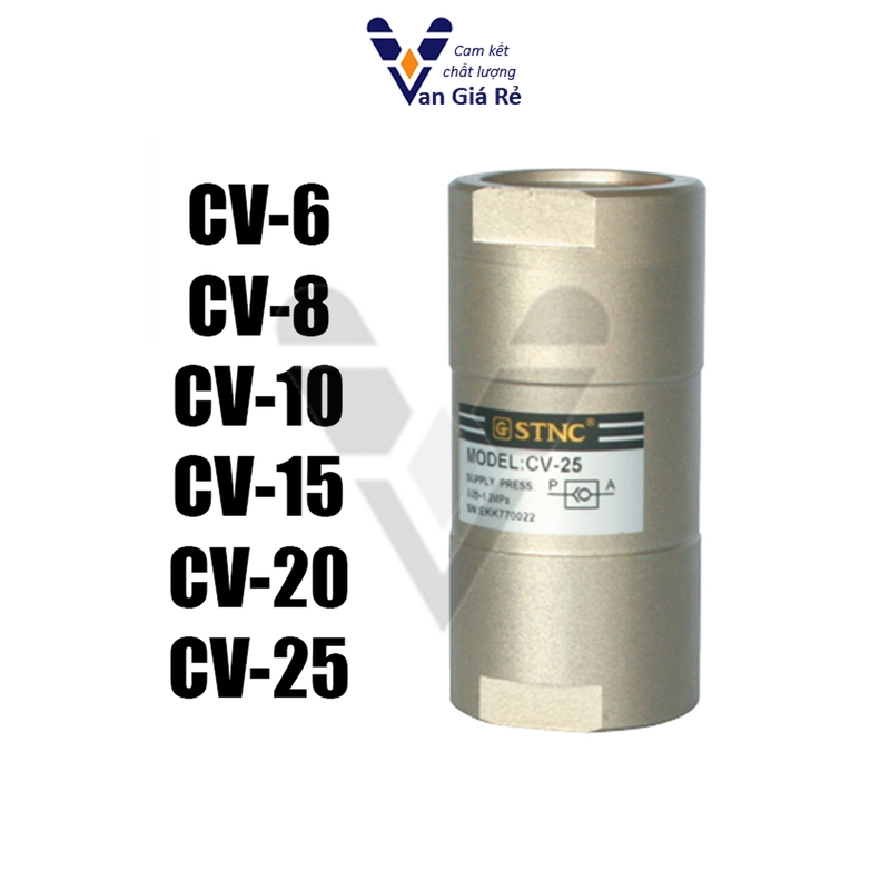 Van 1 chiều khí nén CV STNC CV06 CV08 CV10 CV15 CV20 CV25