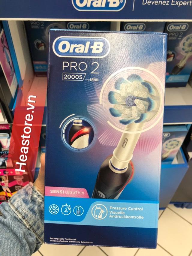 Bàn chải đánh răng điện oral-b pro 2 2000s sensi ultrathin