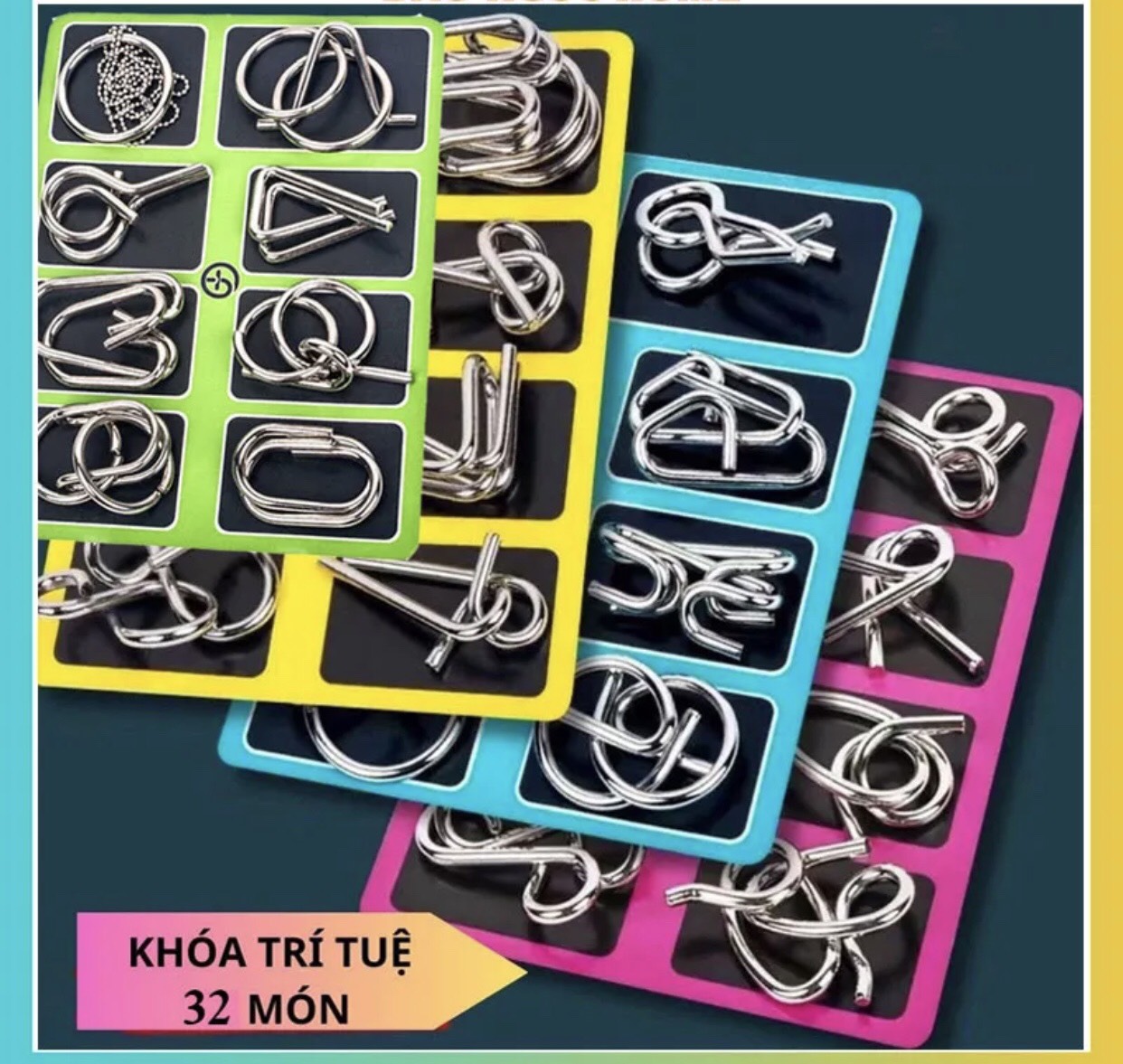 Bộ đồ chơi móc khóa trí tuệ thử thách iq, giải mã móc khóa phát triển iq cho trẻ em