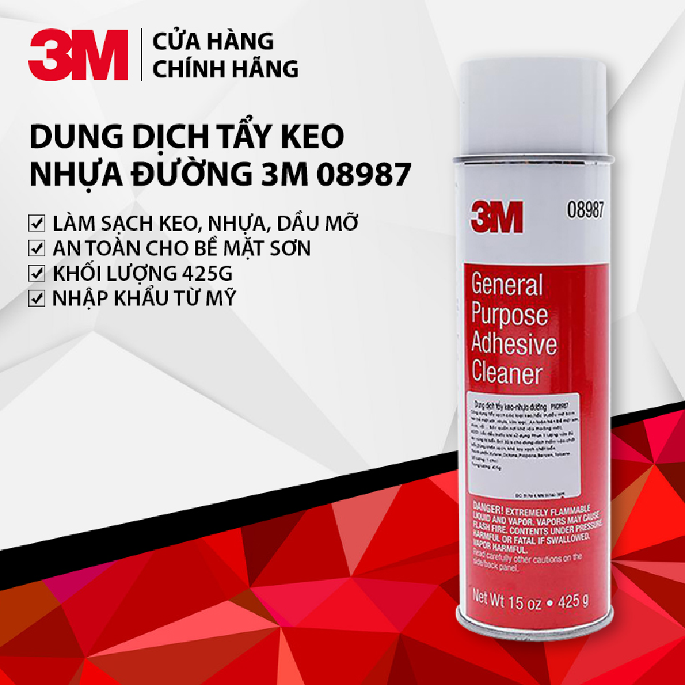 Dung dịch tẩy keo nhựa đường 3M 08987 - PuDa Mall, làm sạch keo, nhựa, dầu mỡ