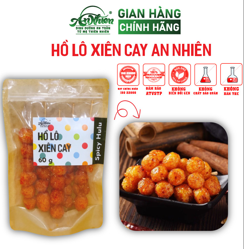 Hồ lô xiên cay 60g, ăn vặt, snack sạch, ngon, hương vị truyền thống