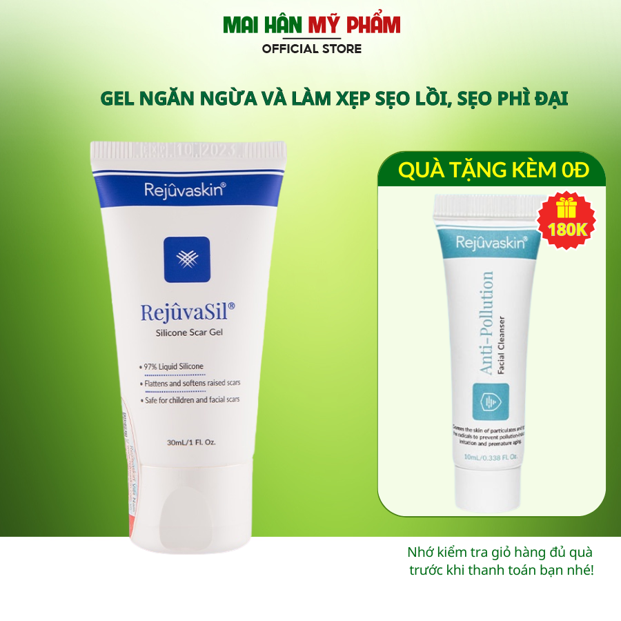 Gel xóa sẹo lồi / phì đại rejuvaskin scar rejuvasil 30ml
