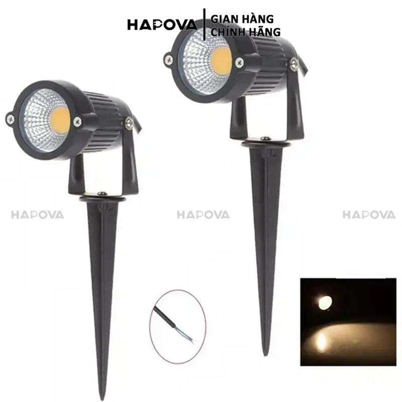 Đèn cỏ sân vườn 7W ngoài trời không thấm nước COB HAPOVA ERICA DR 3025