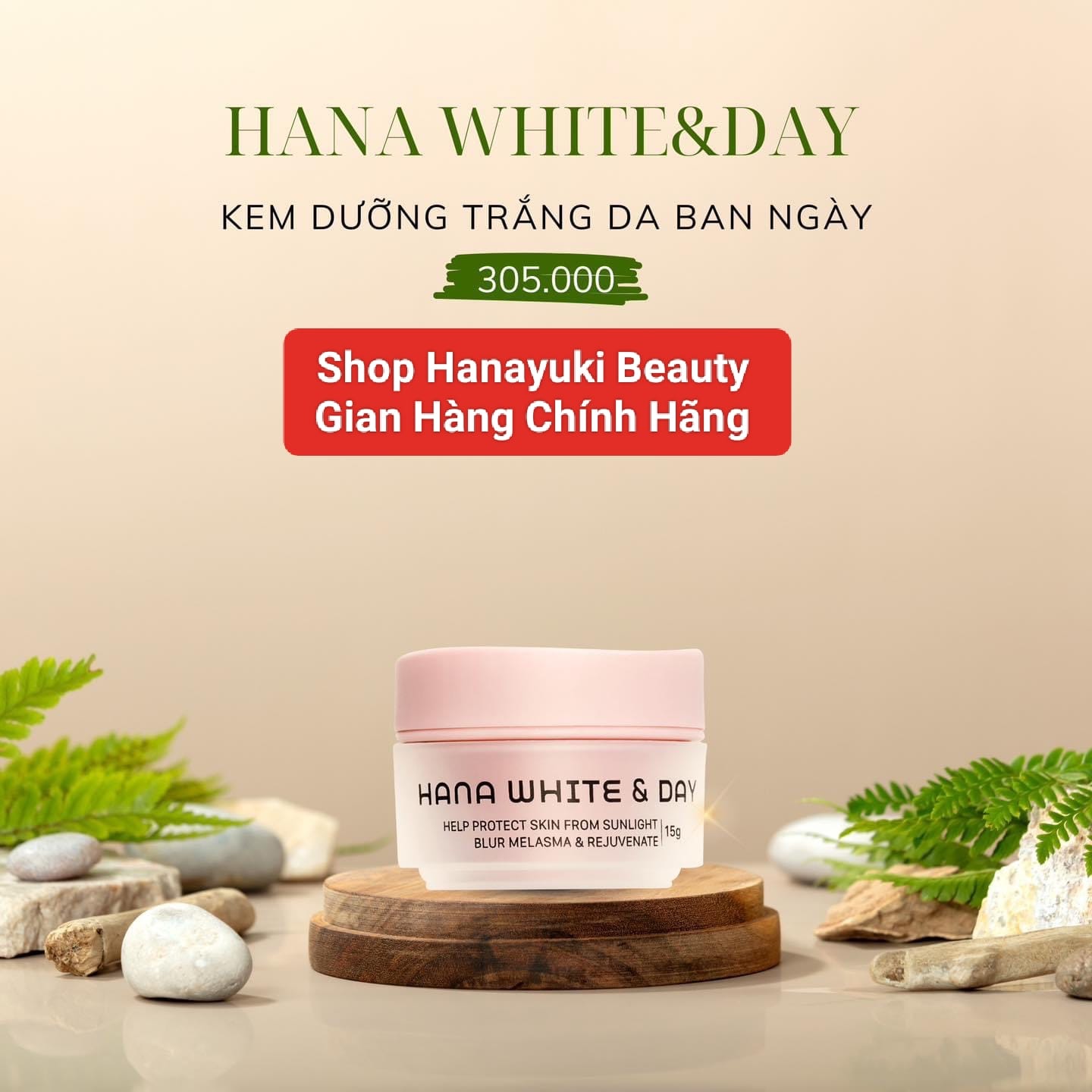 [TẶNG QUÀ + GIẢM VOUCHER 8%] [Chính hãng- Date 2026] KEM DƯỠNG TRẮNG DA BAN NGÀY MINI HANAYUKI 15G-HANA WHITE & DAY MINI