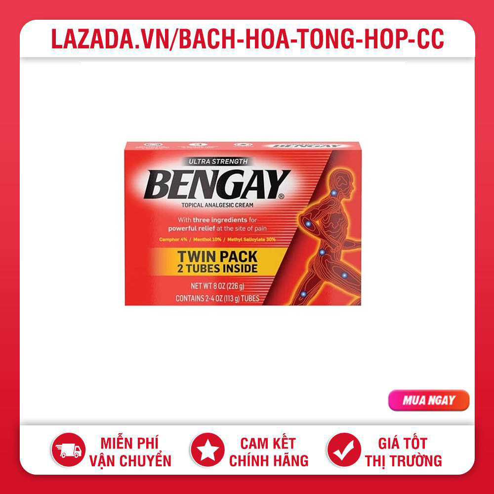 Hộp 2 Tuýp Kem Xoa Bóp Giảm Đau Bengay Ultra Strength 113g Mỹ (Date 7.2025)