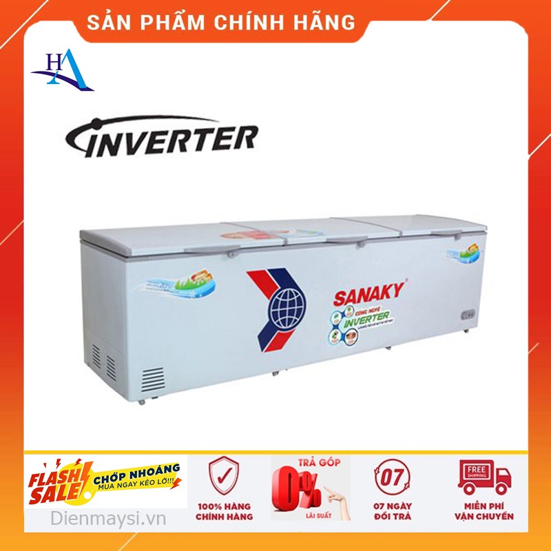 [HCM]TỦ ĐÔNG 3 CÁNH SANAKY INVERTER 900 LÍT VH-1199HY3 ĐỒNG (R600A) +FREE SHIP TP.HCM,NGOÀI TỈNH GIAO CÓ TÍNH PHÍ+BH 2 NĂM CHÍNH HÃNG !