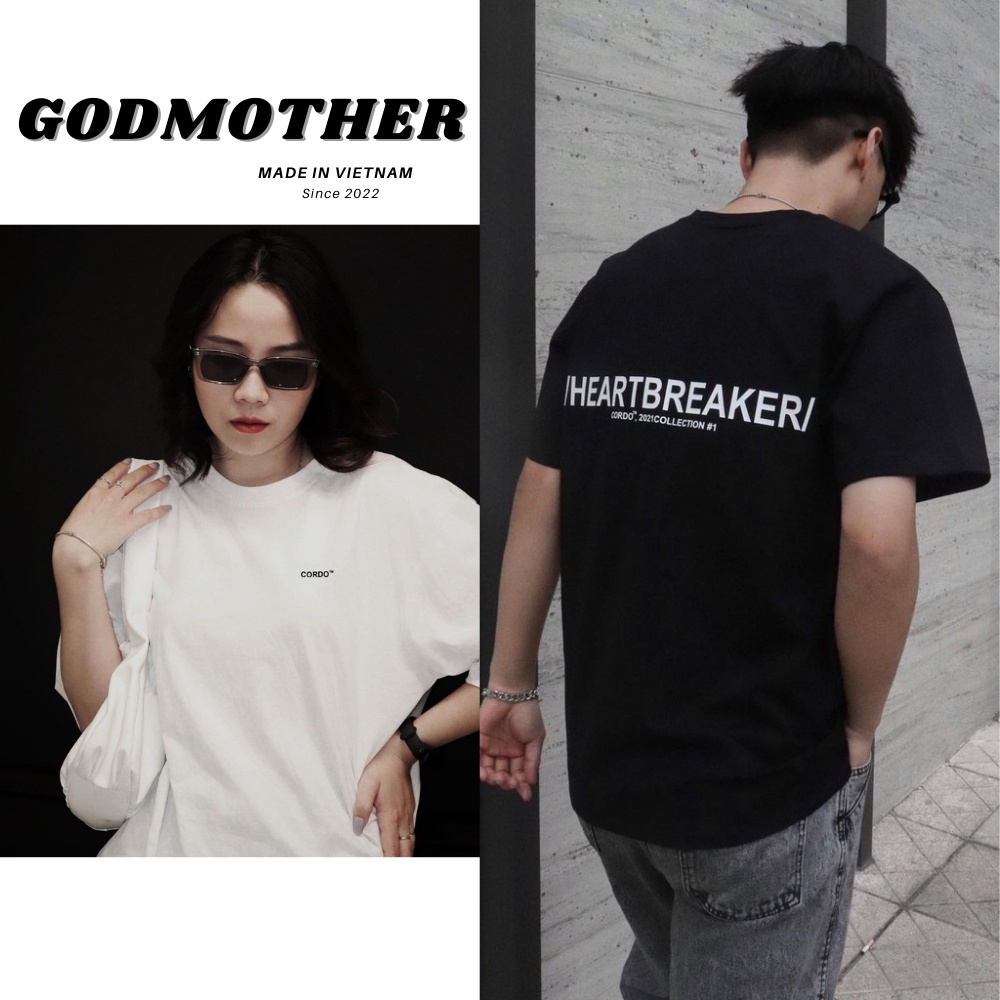 Áo thun from rộng unisex heartbreaker GODMOTHER