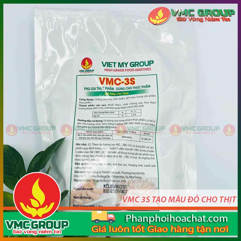 Phụ gia tạo màu đỏ hồng cho thịt, xúc xích vmc 3s