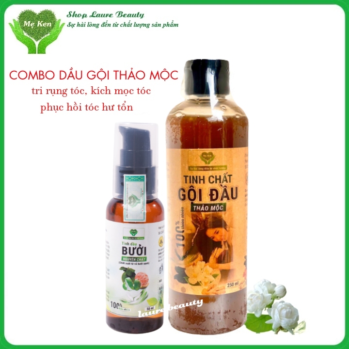 [FREESHIP MAX]Bộ dầu gội thảo dược 250ml và tinh dầu bưởi 100ml Mẹ Ken Tri rụng tóc, kích thích mọc tóc, giảm gàu, tri nấm ngứa da đầu, phục hồi tóc hư tổn, nuôi dưỡng tóc chắc khỏe và suôn mượt [Laure Beauty]