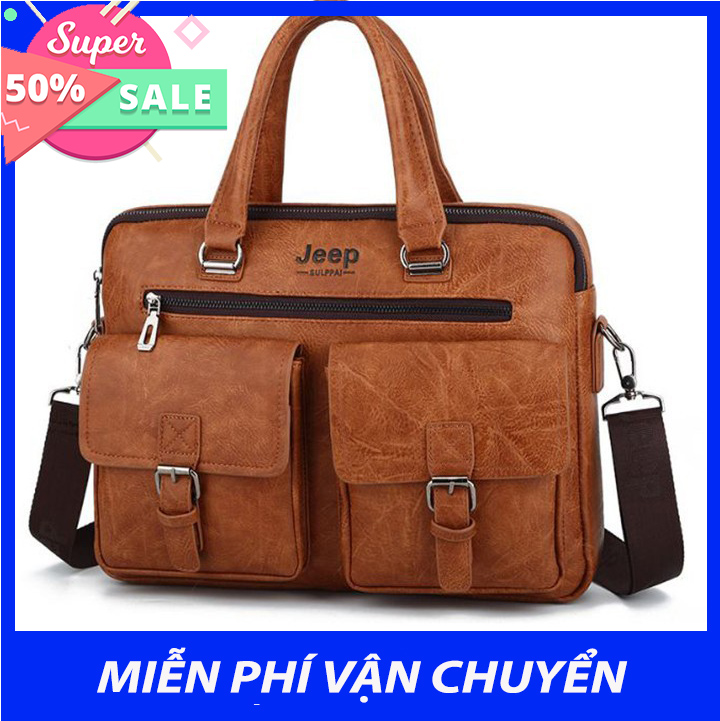 Cặp xách Jeep PI706, Cặp công sở, Chất da Pu chuẩn lưu hành quốc tế đảm bảo ko gây kích ứng hay bong nổ