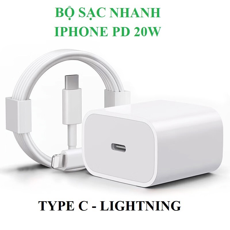 IP 14, 13, 12, 11, Bộ sạc nhanh IP, Cốc sạc, Cáp sạc PD 20W