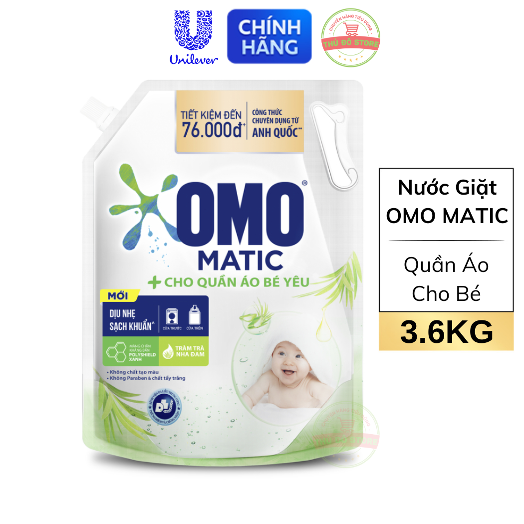 Nước giặt omo matic cho quần áo bé - túi 3.6kg
