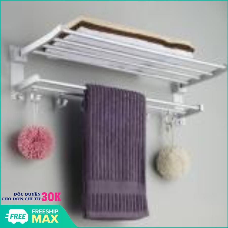 Giá kệ để đồ phòng tắm kết hợp treo khăn kèm móc áo 5 móc 9033