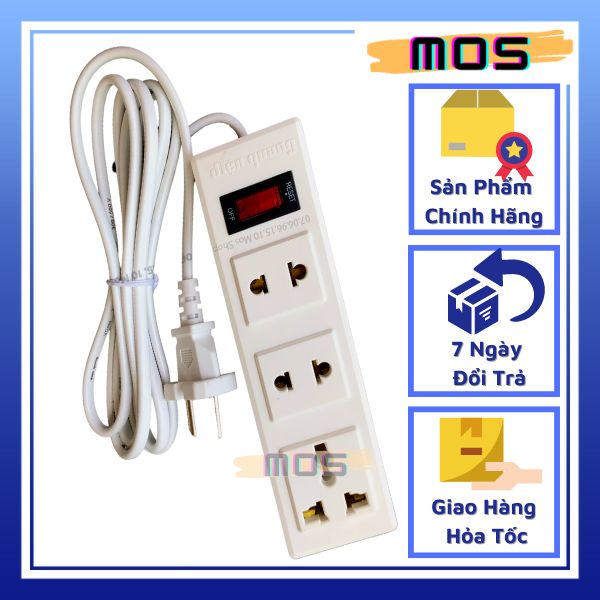 Ổ cắm điện 2 chấu Điện Quang ⚡⚡ 1 đổi 1⚡⚡ kéo dài 2 mét/ 5 mét công suất 2500W Mos Shop