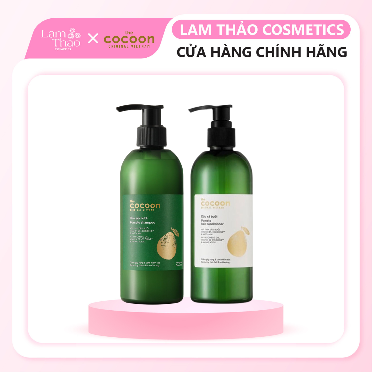 Dầu gội - dầu xả bưởi giảm gãy rụng tóc cocoon 310ml