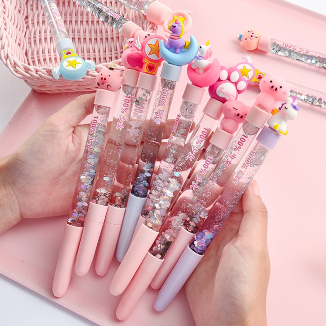 Bút bi nước thân kim tuyến Dreammie nhũ nước lấp lánh