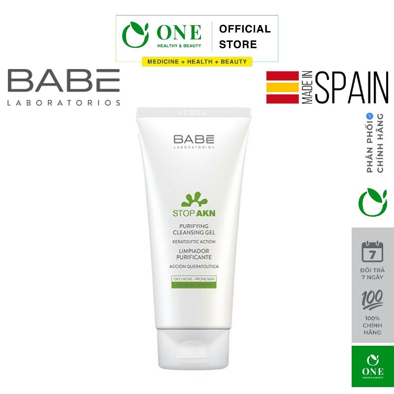 Sữa rửa mặt BABE Stop Akn Purifying Cleansing gel cho da dầu mụn 200ml