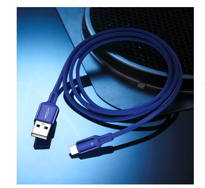 Cáp sạc nhanh với viền kim loại cho iphone Rock 2.4A 1M_ Phân phối bởi Rock Việt Nam