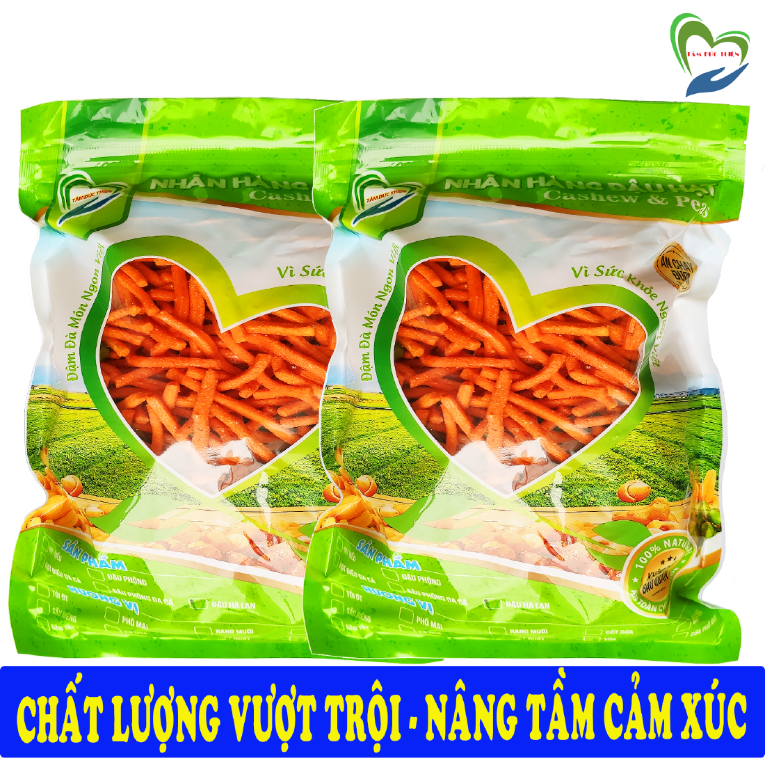 2 Túi ZIP Bim Que Đậu Hà Lan Túi ZIP 335GR Tâm Đức Thiện Thực Phẩm Đóng Gói Đóng Hộp Ăn Liền đồ ăn vặt Lazada bánh kẹo quà Tết