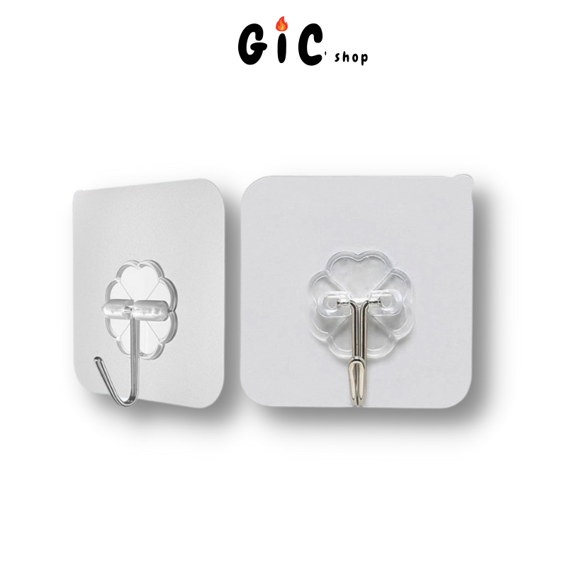 50 móc dán tường siêu dính trong suốt kích thước 6x6cm chịu lực 20kg