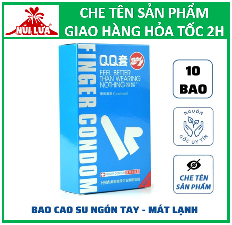 Bao cao su đeo ngón tay  Bạc hà mát lạnh - Bao cao su Nữ - Hộp 10 cái