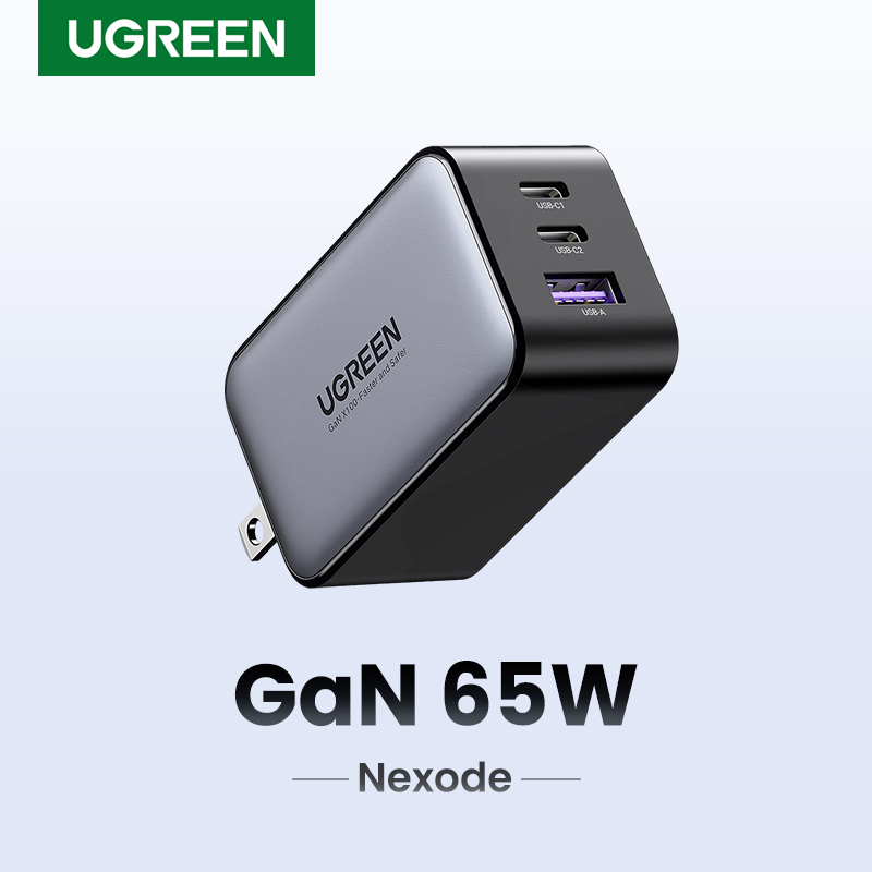 【Nexode】UGREEN GaN 65W USB Type C Charger Adapter for MacBook iPad iPhone 15 14 13 Pro Max Samsung S24 S23 Ultra Model: 10334