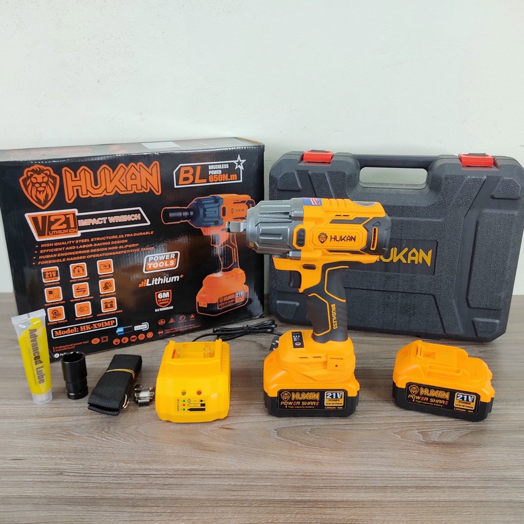 Máy siết bulong ô tô hukan hk-x9 imp không thổi than lực siết 650n.m - siết bulong ô tô cao cấp