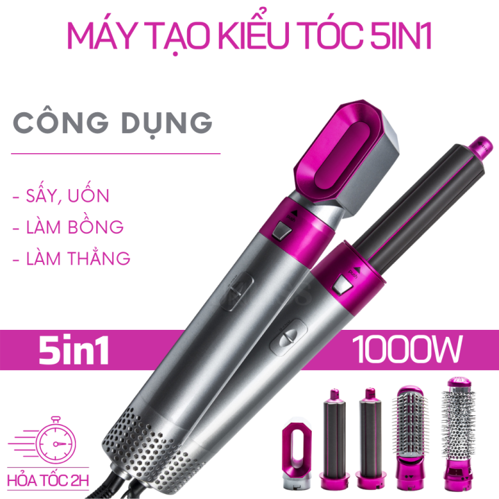 Máy sấy tóc kiêm lược điện đa năng 5in1, máy làm tóc cao cấp, máy sấy tạo kiểu tóc styler kết hợp uốn duỗi