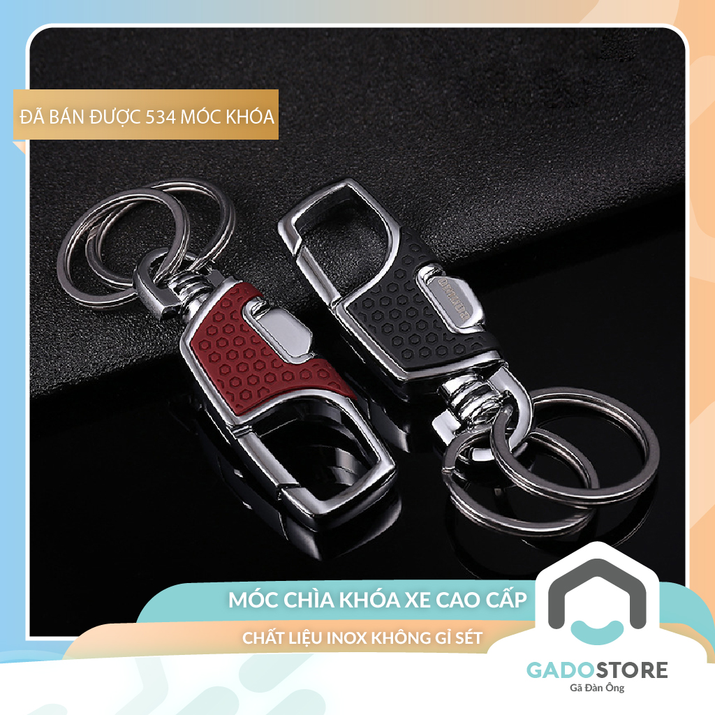 Móc khóa xe OMUDA inox cao cấp có chốt bấm  đeo thắt lưng tiện lợi K3718