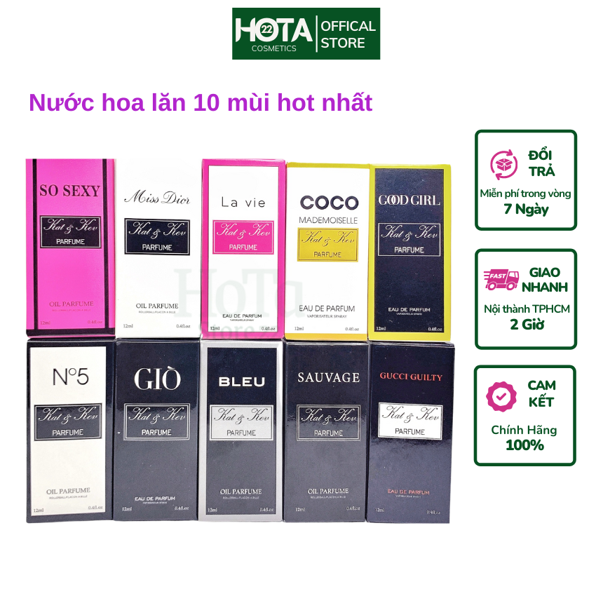 Nước hoa mini thơm lâu dạng lăn cho nữ nam với 10 mùi hương hot nhất hiện nay lưu hương 4h-6h - nước hoa unisex gio, good girl, bleu, lavie-12ml