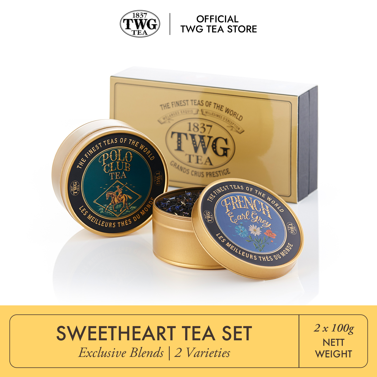 Trà twg tea - sweetheart tea set | trà xanh | trà đen
