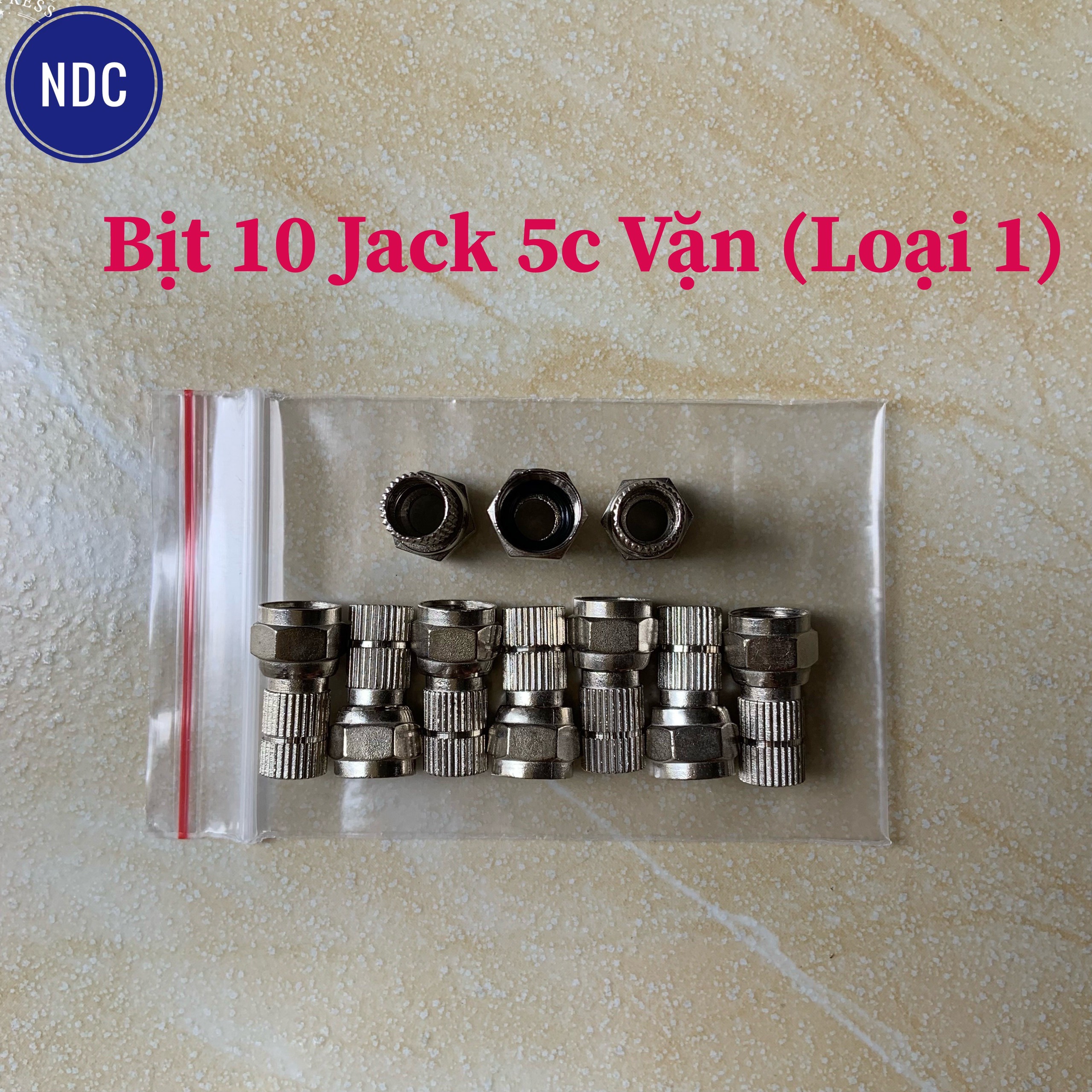 Bịt 10 Jack TV Rắc Tivi 5C F5 Vặn (LOẠI 1) Có Ron Cao Su Chống Nước