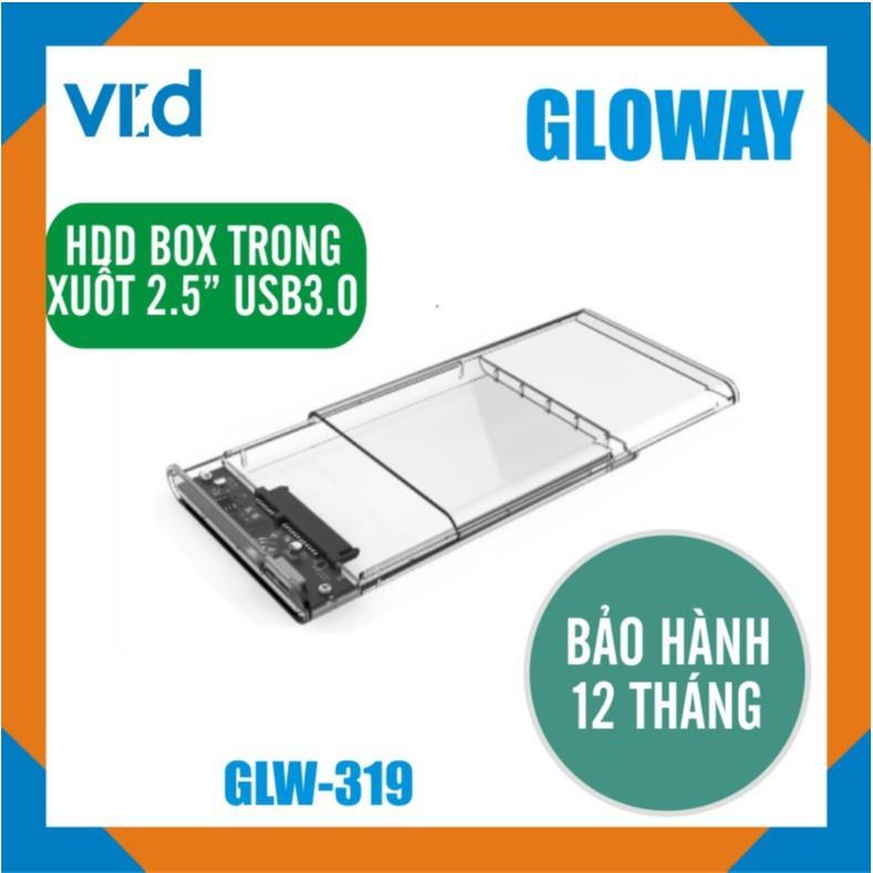 Box HDD, SDD Gloway 319 trong suốt 2.5 inch GLW - Bảo hành 12 tháng