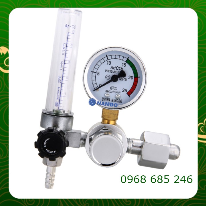 Đồng hồ đo áp suất khi nén Argon khí CO2