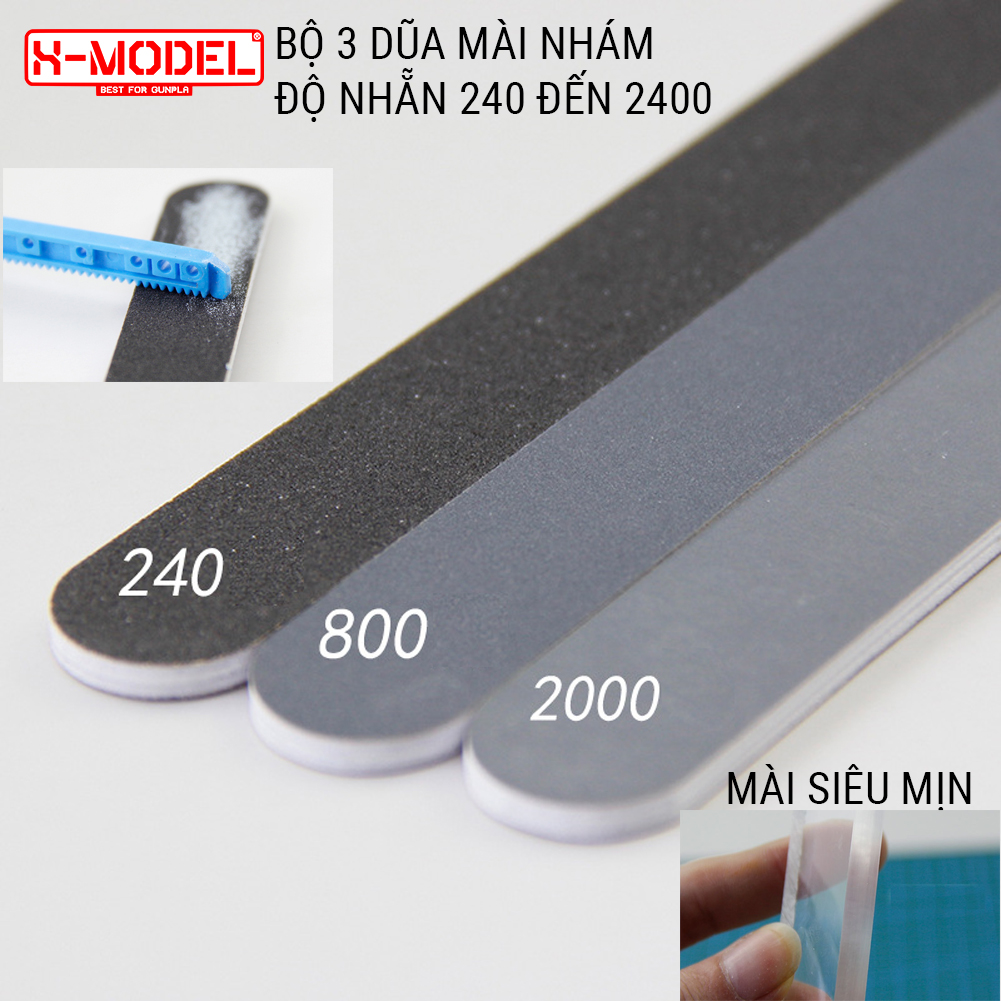 Dụng Cụ Lắp Ráp Mô Hình Gundam Bandai XMODEL 1186- Bộ 3 dũa Tool lắp ráp đồ chơi Anime Nhật Bản