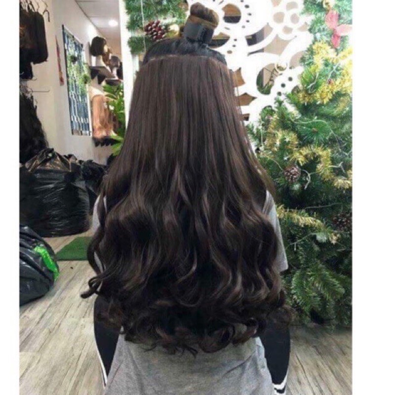 Tóc giả nữ 🌸freeship🌸 tóc kẹp xoăn như tóc -v45