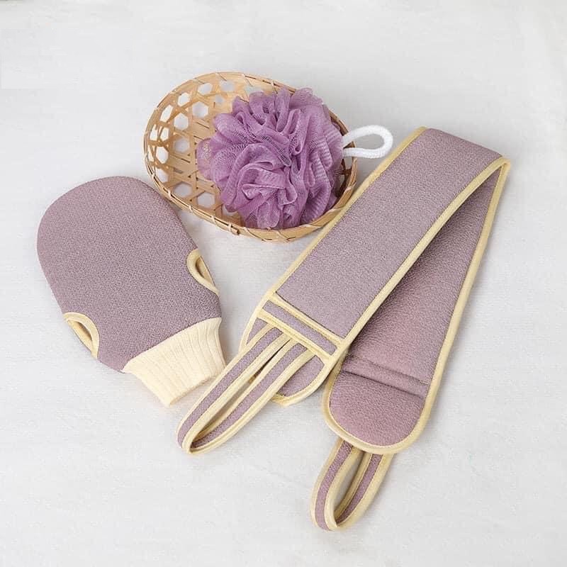 Set 3 bông tắm Cọ Chà Lưng. Cây Tắm Chà Lưng Siêu Mềm Mịn Loại mịn