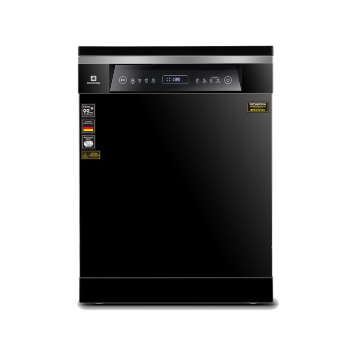 Máy rửa chén bát richborn rdp6080spb malaysia cao cấp, 16 bộ , cao 795mm, động cơ bldc êm ái, bền bỉ ,3 giàn rửa , 5 tay quay phun, sấy khí nóng ptc, công nghệ sấy riêng khuyên biệt, điều khiển cảm ứng , sấy khô tuyệt vời – hàng chính hãng